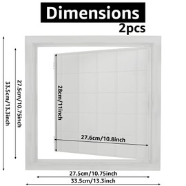 SHUESS 2 Pcs White Access Panel 300 x 300 mm - ABS Plastic Inspection Hatch - Access Panel Hatch for Inspect Wall, Ceiling, Conceals Wires, Meters, Pipes