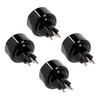 Set of 4 LED Universum travel adapters for earthing contact/Euro