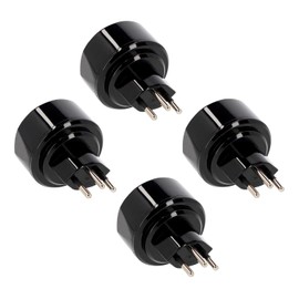 Set of 4 LED Universum travel adapters for earthing contact/Euro plug (type F) to Switzerland Liechtenstein socket (type J) - black | travel plug socket adapter 1508642