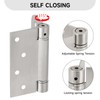 3 Pack Self Closing Door Hinges, 4 Inch Spring Loaded