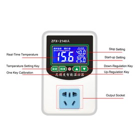 ZFX-2140A Digital Temperature Controller Intelligent High Accuracy Heating Cooling NTC Sensor Temp Control Thermostat for Freezer Fridge Hatching