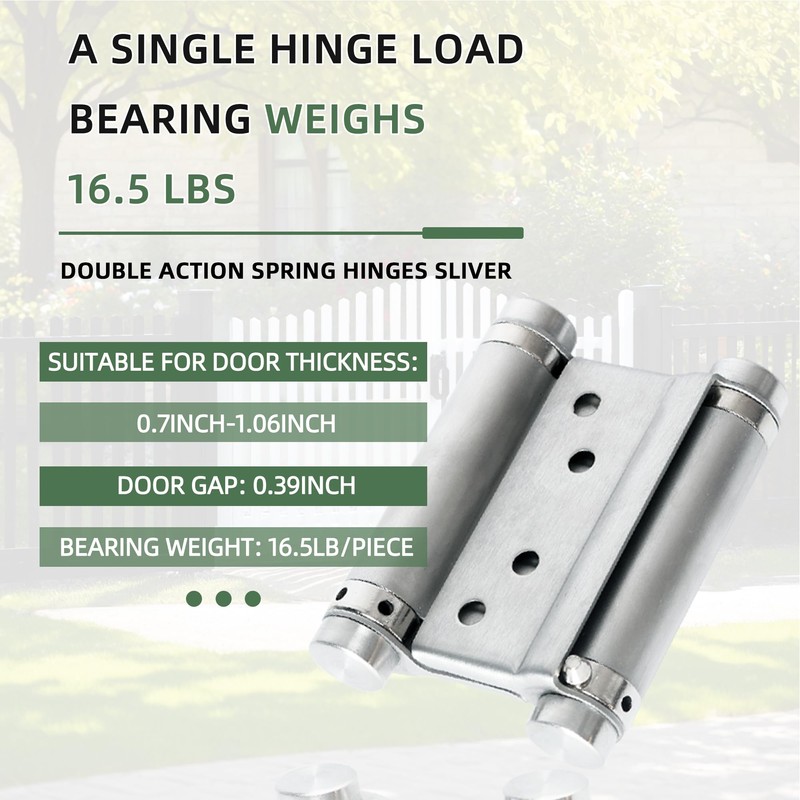 AnvFlik 4pcs 3in Double Action Spring Hinges, Self Closing Door