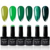 eodci 6-teiliges grünes Gel-Nagellack-Set, Matcha-Grün, immergrünes Nagellack-Gel, Avocado, dunkelgrünes Glitzer-Gel-Nagellack-Set,