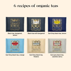 KUSMI TEA Earl Grey Blend Tea Bags, 0.8 oz (2 g) x 24 Bags (6 Types, 4 Bags each), Organic Tea, Organic JAS Certified