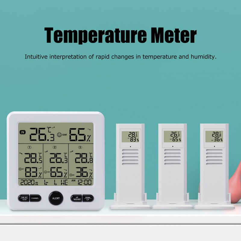 TS‑6210 3 in 1 Wireless Thermometer Hygrometer Indoor Outdoor Temperature