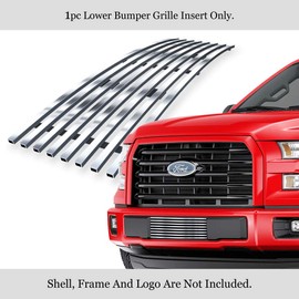 APS Compatible with 2015-2017 F-150 Lower Bumper Stainless Steel Polished Chrome 8x6 Horizontal Billet Grille Insert F66313S