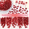 BELICEY 150Pcs 3D Bow Nail Charms Red Acrylic Bow Heart