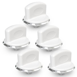 lubiyack 5PCS WH01X10310 White Washer Knob Replacement Compatible with GE Washer WLSR3000G0WW, Replaces 1264403 AP3994965 AH1482286 EAP1482286 PS1482286