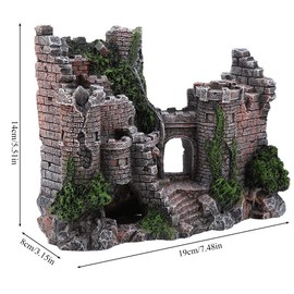 Pssopp Castle Aquarium Decoration Aqua Ornaments Resin Castle Aquariums Castle Decoration Hide House Aquarium Ornaments Wizard Castle with Realistic Details Simulation, 19 x 14 x 8 cm