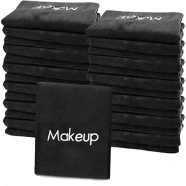 26 toallitas desmaquillantes negras - Toallas de microfibra de 33 x 33 cm para desmaquillar - Toallitas faciales suaves, absorbentes y reutilizables - Toallitas desmaquillantes para limpieza f