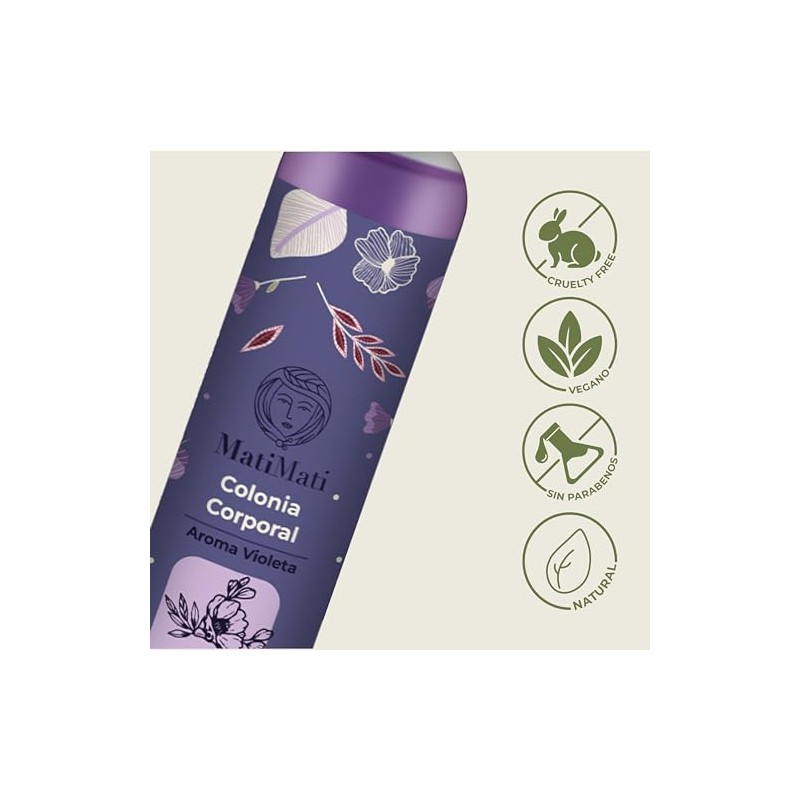 Colonia Corporal Violeta MatiMati-Elegante, Dulce, Refrescante 230 ml