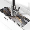 Faucet Draining Mat For Kitchen Sink, Black And Gold Marble