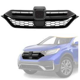HECASA Front Bumper Grille Compatible with 2020-2022 Honda CRV 4 Door Replacement for 71121-TLA-A60 08F21-TLA-100B Honeycomb Bumper Upper Grill Protection Black