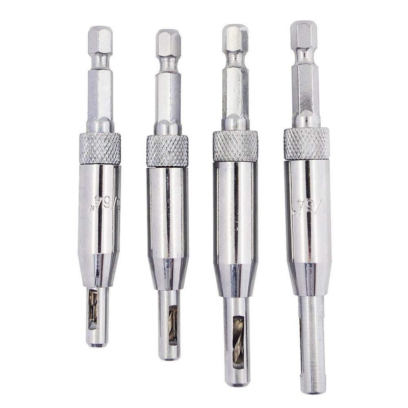 Gasea 4pcs Door Cabinet Self Centering Hinge Drill Bits Set