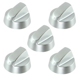 Spares2go Control Knobs/Dials for Siemens Oven Cooker & Hob (Pack of 5 + Adaptors, Silver)