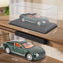 LOVEPOSELY 1/24 Bentley Continental Model Cars with Collection Leather Base and Lights Acrylic Display Case, Decoration Clear Acrylic Display Box for Bentley Continental Diecast Cars Green