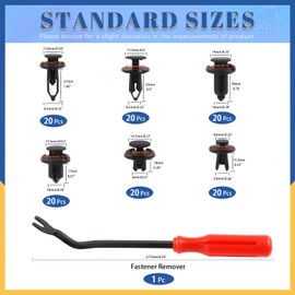 Glarks 121Pcs 6.8mm 8mm 8.5mm 10mm Car Retainer Clips Nylon Bumper Push Fastener Rivet Clips Door Trim Panel Clips with Fastener Remover Assortment Kit for GM Ford Honda Toyota