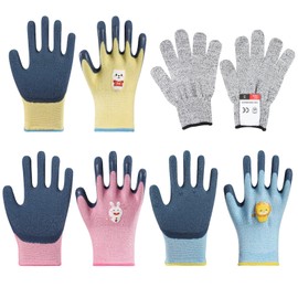 TYXHXTF 4 Pairs Kids Gardening Gloves For Age 3-5,Cut Resistant Gloves,Kids Garden Gloves For Unisex,Children's Gardening Gloves,Children Working Garden Gloves Toddler Gardening Gloves Work Gloves