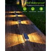 DetarZinLED Solar Step Lights for Outside 4 Pack, 12 LEDs