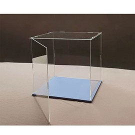 MEEC Hinged Display Case Made of Transparent Acrylic for Assembling the Counter Box with White Base for Display Transparent Display Case, Dustproof Display Case for Action Figures, Toys (10 x 10 x 10