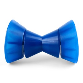 VEITHI Boat Trailer Roller 4 inch, 3-Piece Polyurethane Bow Roller with 1/2" Shaft and End Bells, Bow Roller for Boat Trailer, for Stopping Boat Trailer (Blue)