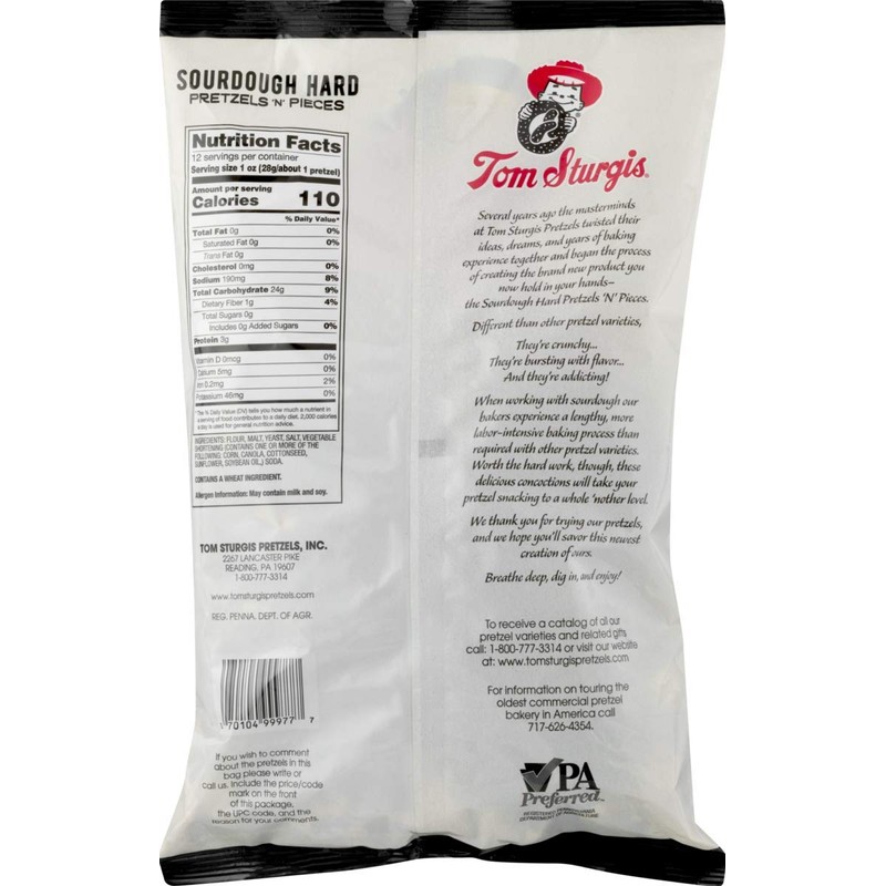 Tom Sturgis Sourdough Hard Pretzels 'N' Pieces 12 oz. Bags