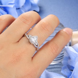 Sterling Silver Urn Ring for Ashes: Women Teardrop Cubic Zirconia Ash Infinity Ring Memorial Cremation Jewelry Bereavement Keepsakes Gift for Loss of a Loved One, Sterling Silver, Cubic Zirconia