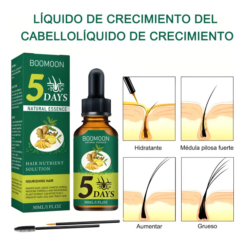 Suero Crecimiento Del Cabello Boomoon Aceite De Jengibre