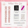 Pink False Toe Nails - 24pcs Cat Eye Short Stick