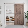 SMARTSTANDARD 6.6 Feet Brushed Nickel Barn Door Hardware Kit-Heavy Duty
