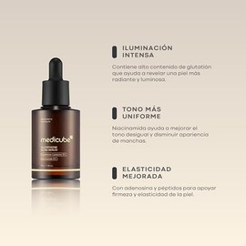MEDICUBE Glutathione Glow Serum, Suero Facial Iluminador con Glutatión Liposome 5% y Niacinamida 5%, Ayuda a Mejorar la Luminosidad y la Apariencia de