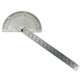 1 Pack 0-180° 180 Degree Stainless Steel Protractor Tool Angle Finder Ruler Semicircle Goniometer for Painting Drawing Tool for Students Machinists Carpenters DIY Lovers