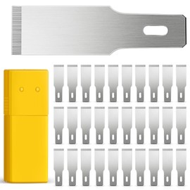 Size 18 Chiseling Blades SK5 Knife Blades No Handles Knife Square Blade Carbon Steel Chisel Tip Knife Blade with Plastic Storage Boxes for Craft Carving Chiseling Shaving Cutting (30 Pack)