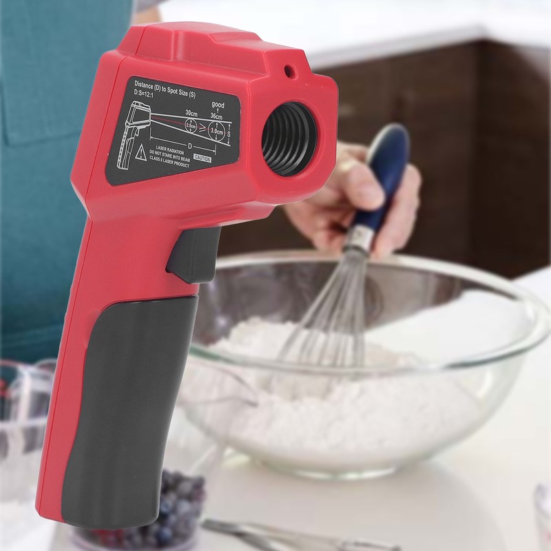 Infrared Thermometer Backlit LCD Light Indicator No Contact Temperature Meter