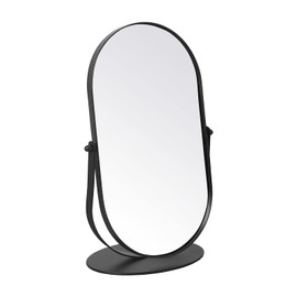 LONGSHENG - SINCE 2001 - Black Table Portable Makeup Mirror for Bedroom & Desk, 11 Inch Large Mirror for Home & Bathroom