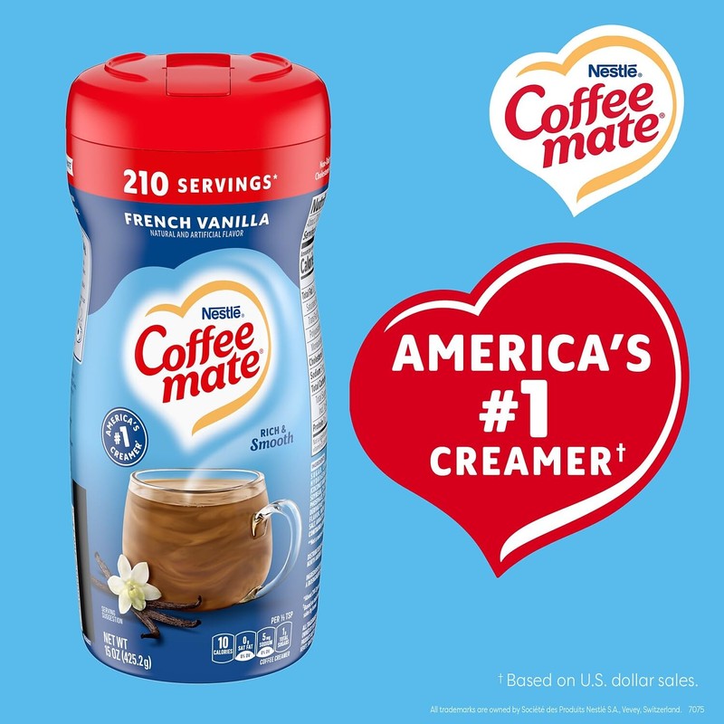 Nestle Coffee mate Coffee Creamer, French Vanilla, Powder Creamer, 15