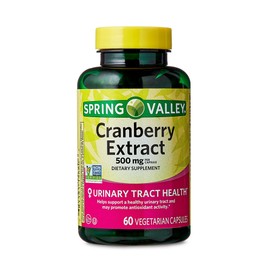 Spring Valley Cranberry Extract 500 mg - 60 Vegetarian Capsules - Set by Basket Goods
