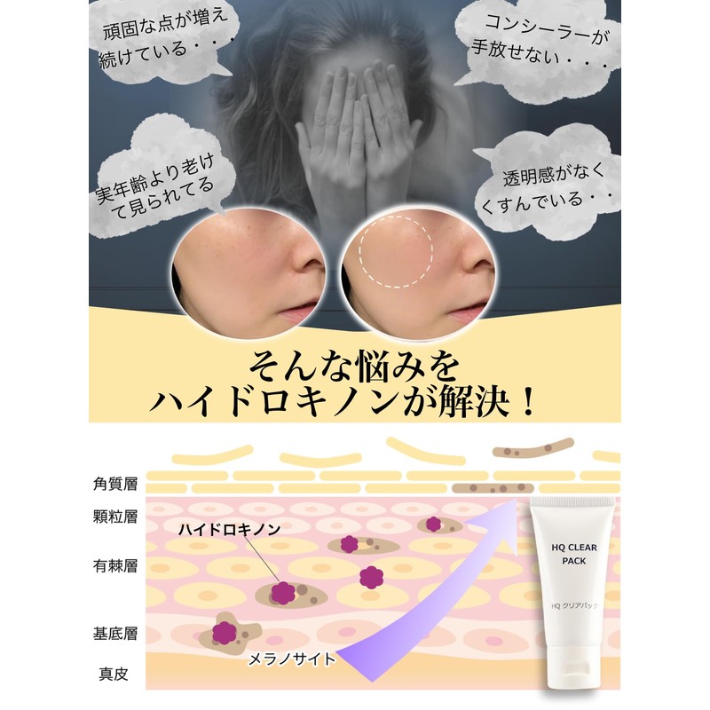 HQ Clear Pack, Hydroquinone Cream, Night Care, Peel Off Pack,