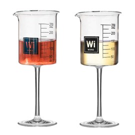 Drink Periodically Set of 2 Laboratory Beakers Wine Glasses-Clear Glass- 8ounces