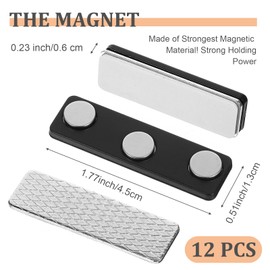 Heclia 12 Pairs Magnetic Curtain Weights with Adhesive Waterproof Magnets for Blackout Curtains Outdoor Patio Mosquito Net Gazebos Cabanas Flag and Indoor Use Secure Name Tags ID Badges in Heavy Wind