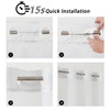 TWLSNCD Extra Long No Hook Ombre Brown Shower Curtain with