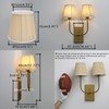 JIMUBEAM Vintage Brass 2-Lights Wall Sconce Lighting with Fabric Shades