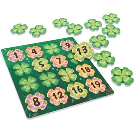 Tiki Editions Lucky Numbers - Be First to Complete Your Garden; 1 Rule - Numbers in Each Row & Each Column Must be Arranged in Ascending Order; Draw, Place or Swap Clovers, 1-4 Players, 20 min, 8+