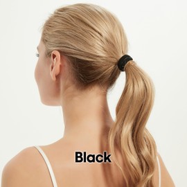 Qooocy 8MM No-Slip Women Hair Ties for Thick & Curly Hair, 12 Pcs, Black