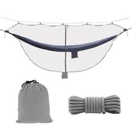 ZXPLO 11ft X 4.5ft Hammock Bug Net, Mosquito Net for Hammocks, Mesh Hammock Netting Fits All Camping Hammocks (Gray)