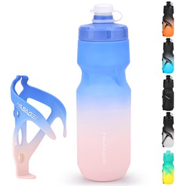 Bike Water Bottle Holder with 24 Oz Bottle, Durable Leak-Proof Non-Slip Design, Lightweight & Universal Fit for Mountain/Road Cycling Accessories