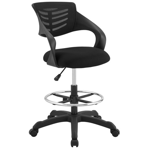 Modway Thrive Drafting Chair - Tall Office Chair for Adjustable Standing Desks in Black