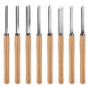 HAUTMEC Professional Wood Turning Chisel 8 pcs Set, Lathe Chisel