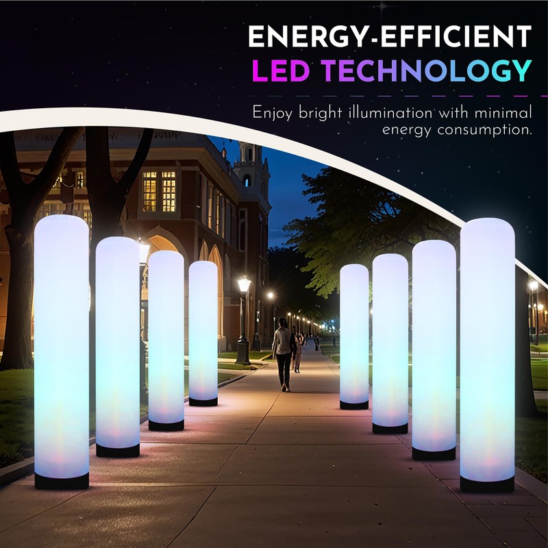 Inflatable Color Changing Column 8' x 18", Sand Bag Base,