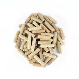 40Pcs Wooden Dowel Pins | Fluted Dowel Pins Made of Hardwood | Easier Insertion Straight Grooved Pins for Furniture Door, Craft, DIY, Carpentry (10mm, 25/64")